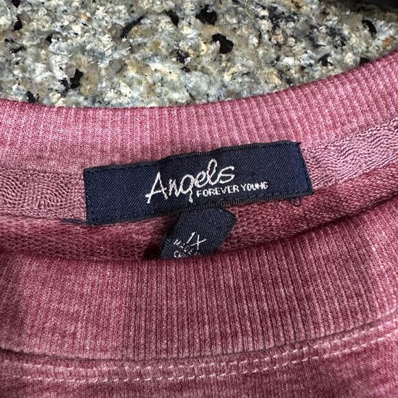 Angels Sweatshirt Womens Plus 1X Pink Lightweight Spread Sunshine Pullover Cozy - Picture 3 of 8